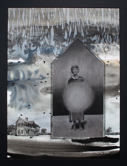 M. Levacy, She Disapproved of Unannounced Arrivals, 2013, ink, watercolor, charcoal, and pastel on paper