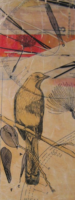 levacy - disperse - mixed media on panel - 8x20