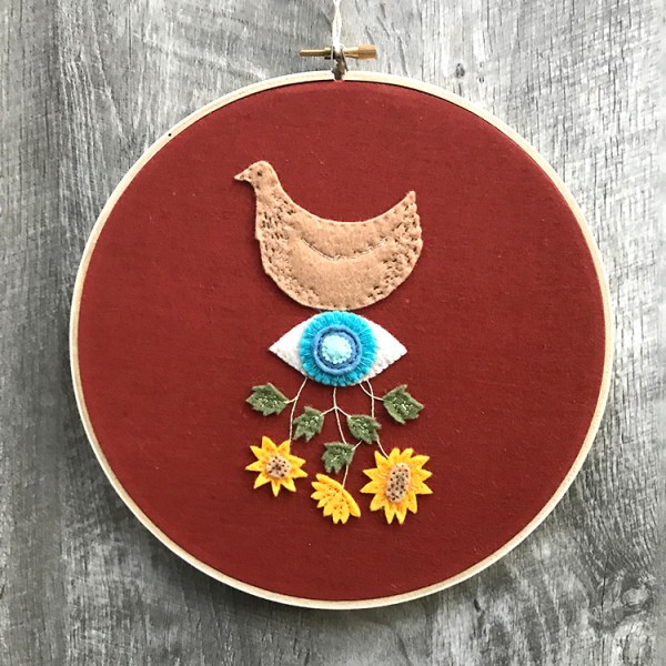 MLevacy(CryTheBird)-AppliqueEvilEyeHoops2019-Chicken